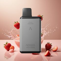 Adalya AD 10000パフ ストロベリースプラッシュ ジャパン まとめ買い スペースグレー USB-C 650mAh